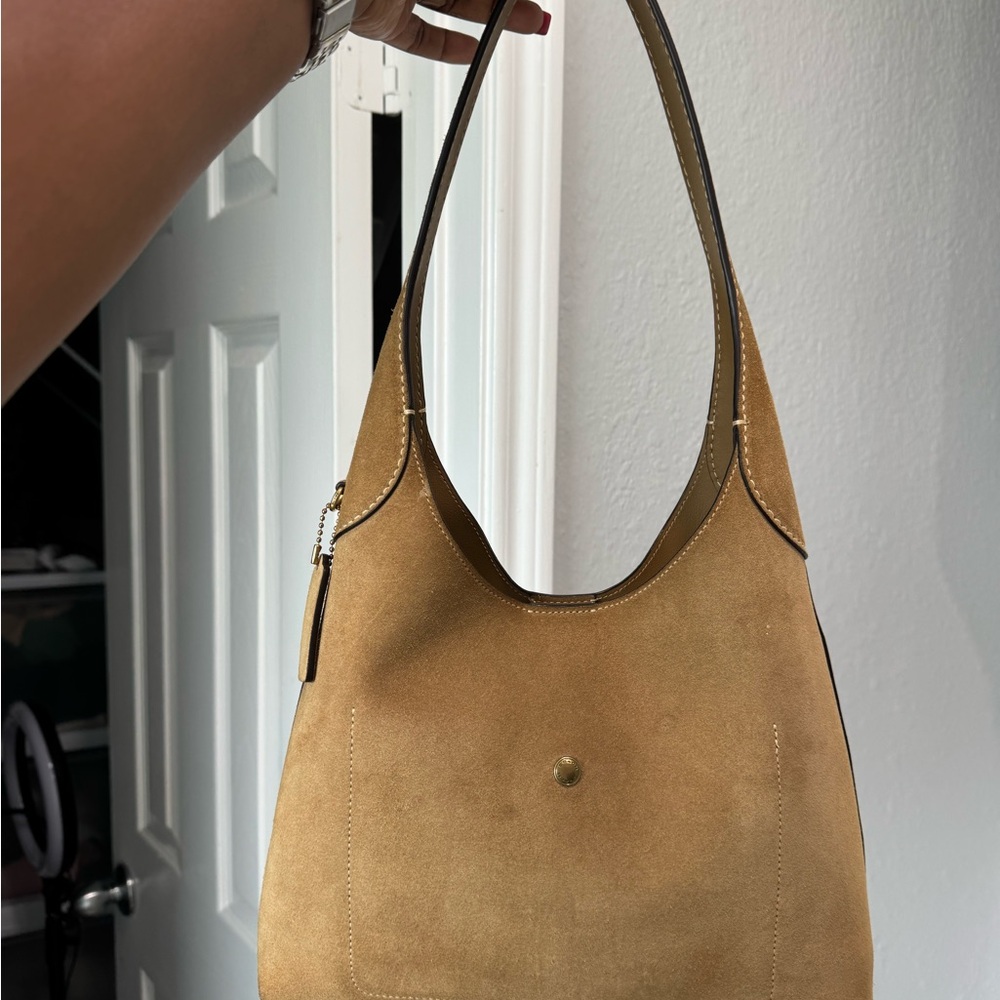 SALE! Tonight only!! Coach Brooklyn 28 in Sand Suede - Picture 2 of 5